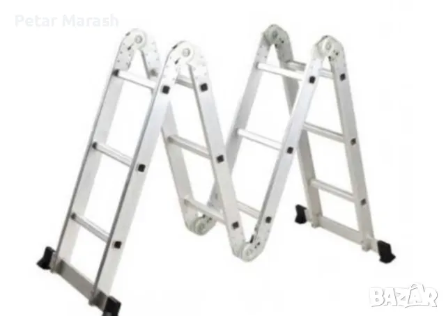 Многофункционална сгъваема стълба, алуминиева, 4 секции по 1 метър, снимка 2 - Други инструменти - 49575680