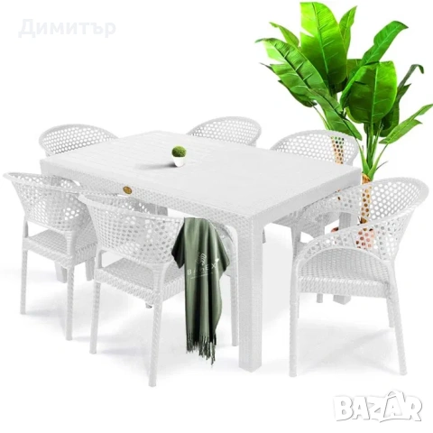 Елегантен комплект маса + 6 или 4 стола 4 цвята и размери маси МОД.3, снимка 5 - Маси - 54234989