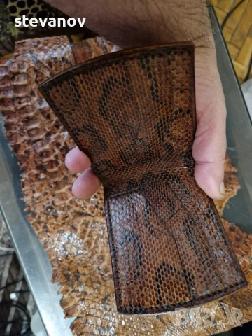 портфейл от змия питон , снимка 6 - Портфейли, портмонета - 53268019