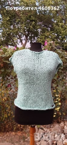 ръчно изплетен пуловер памук, снимка 5 - Блузи с дълъг ръкав и пуловери - 51876392