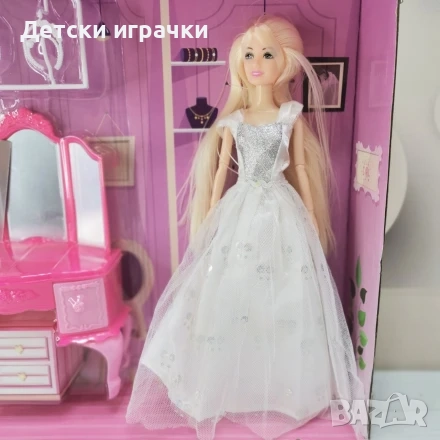 Кукла Барби с тоалетка и аксесоари , снимка 4 - Кукли - 52633993