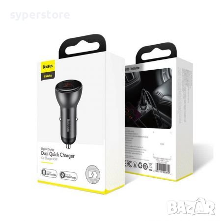 Зарядно за кола 12V - 24V за телефон Baseus CCBX-B0G, 45W, С 2xUSB-A изхода, технология за бързо зар, снимка 4 - Друга електроника - 38005295