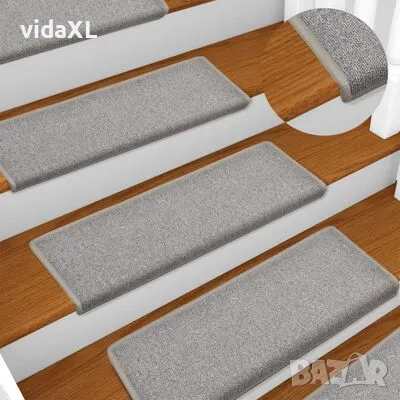 vidaXL Постелки за стъпала, 15 бр, 65x21x4 см, светлосиви（SKU:134570）, снимка 2 - Други - 48447867