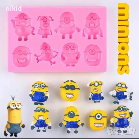 миньоните миньони minions силиконов молд форма за украса декор торта фондан и др. , снимка 3 - Форми - 13202877