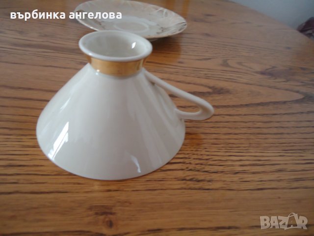 Чашка с подложка баварски порцелан с позлата , снимка 6 - Колекции - 36609952