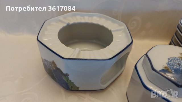 Осмоъгълен порцеланов сервиз в азиатски стил от 70-те години, снимка 6 - Други ценни предмети - 40562946