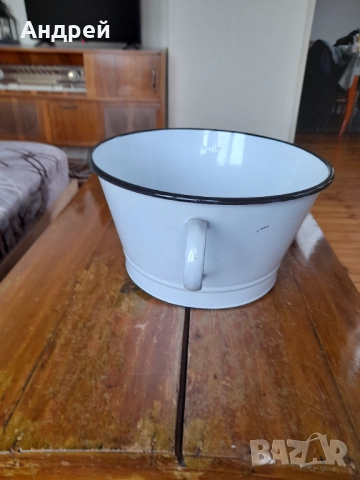 Стара емайлирана цедка,гевгир #18, снимка 2 - Други ценни предмети - 52123165