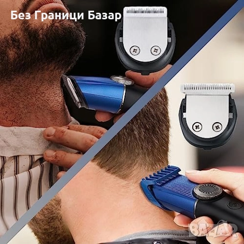 Нов BarberBoss Мъжки Тример 6 в 1 Брада, Коса, Нос, Тяло, LED, USB-C, снимка 2 - Машинки за подстригване - 51577767