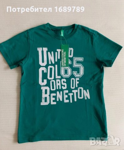 Нова оригинална детска тениска BENETТON за дете на 7-8 г.