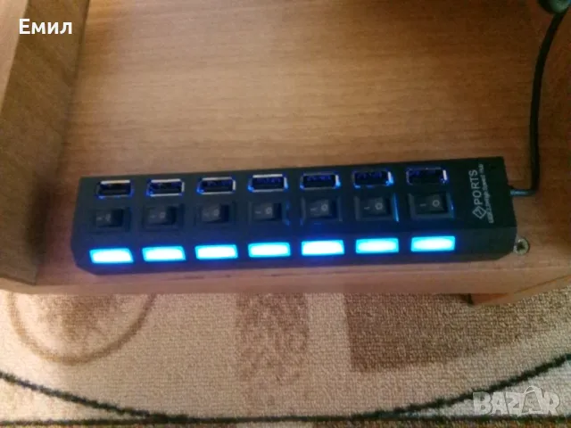 USB хъб 7 порта, снимка 2 - UPS захранвания - 47789395