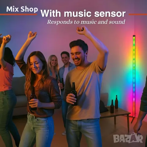 НLED подова лампа Grundig – Ъглова подова лампа с музикален режим и дистанционно управление – 140 см, снимка 8 - Друга електроника - 55796858