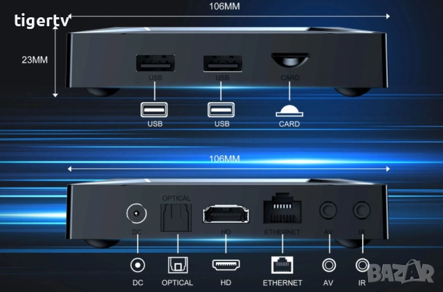 Android TV Box X96 M200 Amlogic S905X5M, Android 14, AV1, 1Gbit, Dual WIFI, 4/32 Гб Bluetooth, снимка 6 - Плейъри, домашно кино, прожектори - 35119574