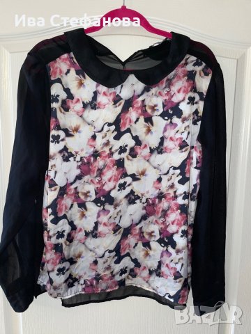 Страхотна блуза топ с 3D теменушки , снимка 3 - Блузи с дълъг ръкав и пуловери - 37835208