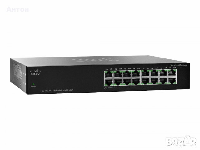 Cisco SG 100-16 16-Port Unmanaged Gigabit Switch, снимка 2 - Суичове - 34215849