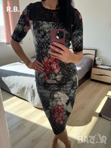 Елегантна рокля с 3/4 ръкав, М размер