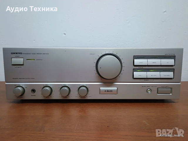 Стерео усилвател ONKYO A-8620. Перфектен! Чудесен звук! Изпращам видео. , снимка 2 - Ресийвъри, усилватели, смесителни пултове - 52840779