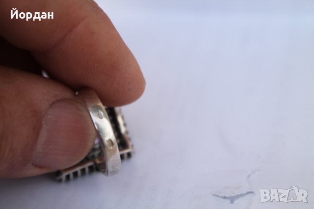 Сребърен дамски пръстен с аметист, снимка 7 - Други ценни предмети - 44278634