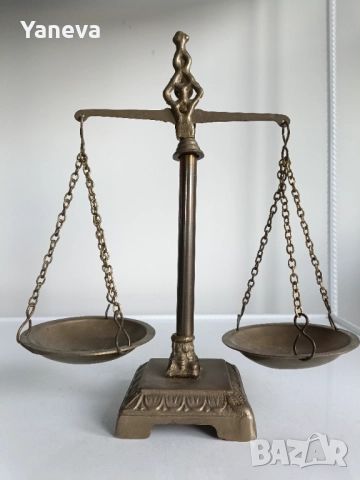 Vintage, бронзова, златарска, аптекарска везна. , снимка 2 - Статуетки - 52743237