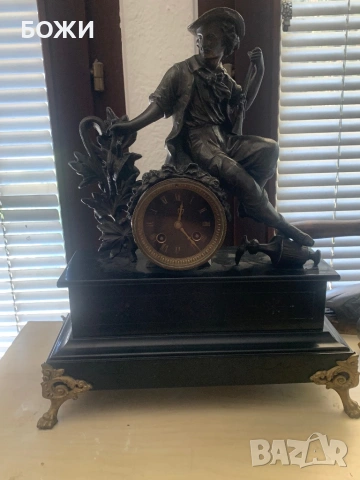 Античен френски бронзов каминен часовник XIX век – оригинал