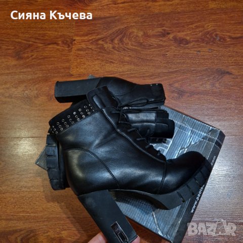 Дамски кожени боти на ток, снимка 7 - Дамски боти - 44341269