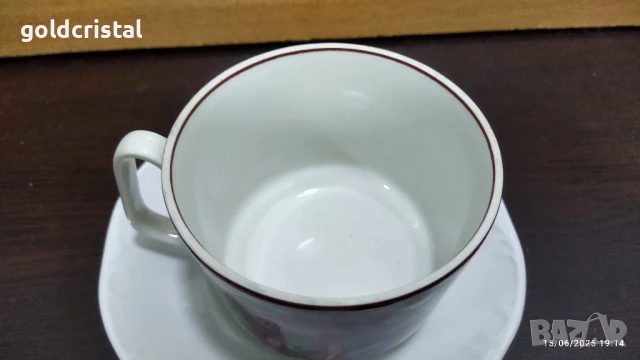 стар български порцелан Изида чаена чаша трите грации , снимка 3 - Антикварни и старинни предмети - 20483445