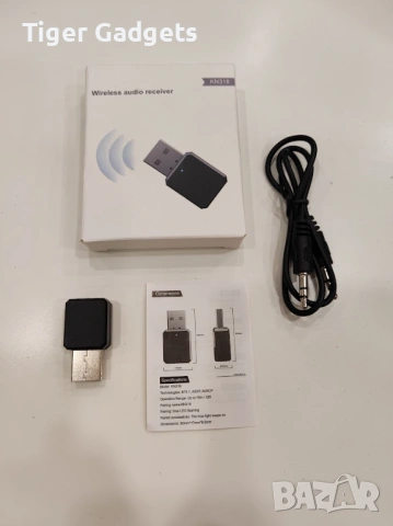 KN318 Bluetooth 5.1 аудио приемник USB/AUX безжичен адаптер за кола и тонколони, снимка 5 - Аксесоари и консумативи - 54281855