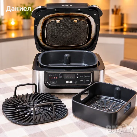 Ninja Foodi AG301EU 5-в-1 – Грил, Air Fryer / Еър Фрайър, печене, дехидратор – оставаща гаранция 