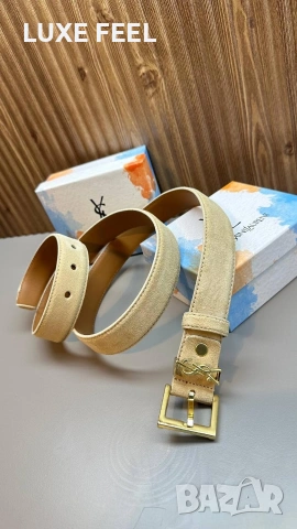 Yves Saint Helens 💎 Естествена Кожа и Велур , снимка 4 - Колани - 54055117