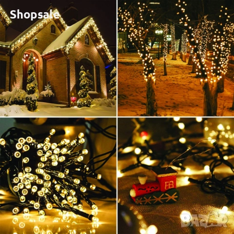 SD 12 - Соларни коледни лампички 12 метра , 100 лампи  5 програми , 4 цвята по избор