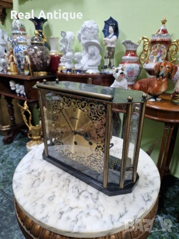 Уникален рядък антикварен немски Уестминстърски каминен часовник Atlanta , снимка 5 - Антикварни и старинни предмети - 51028883