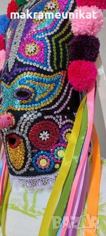 Кукерска маска, гугла, чисто нова, арт, новодел, снимка 10 - Декорация за дома - 43956219