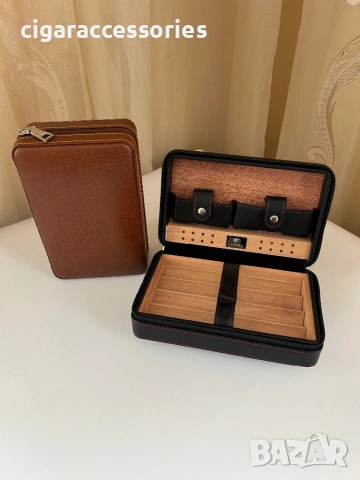 Cohiba преносим хумидор за 4 пури – кедър, кафяв/черен