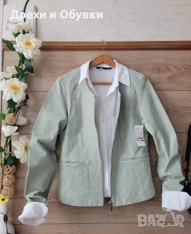 Естествена кожа яке мента HEMA, снимка 3 - Якета - 54096001