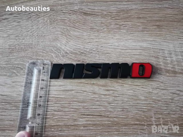 Nissan Nismo Нисмо черен с червено надпис стикер, снимка 3 - Аксесоари и консумативи - 42814560