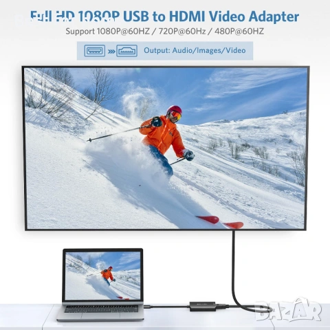 ABLEWE USB към HDMI адаптер, снимка 4 - Друга електроника - 53236463