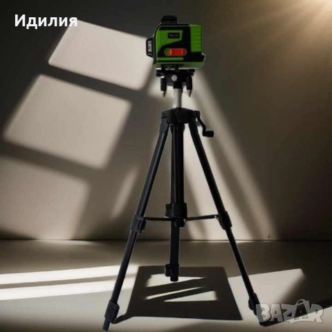 4D Лазерен Нивелир с 16 Линии (Четири Точков), Самонивелиращ се, със Зелен Лазер с тринога, снимка 8 - Измервателни инструменти - 51710290