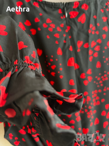 Influence - Черна лятна рокля с червени сърца., снимка 13 - Рокли - 44652412