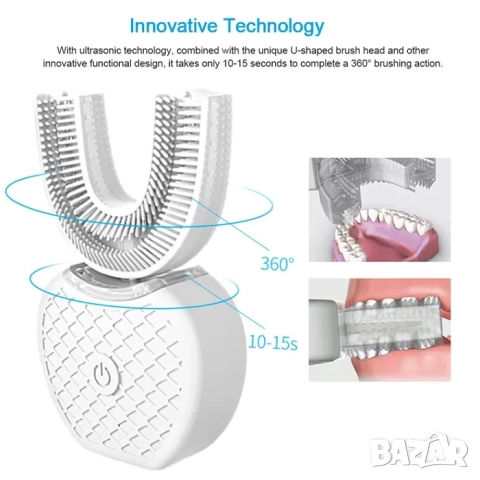 Електрическа ултразвукова четка за зъби и за избелване с USB зареждане, снимка 11 - Други - 52070945