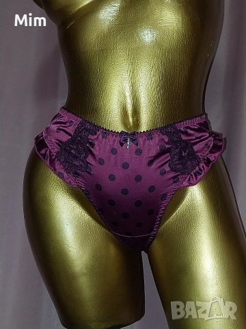 S/M Сатенена,еластична полупрашка в бордо , снимка 2 - Бельо - 52844378