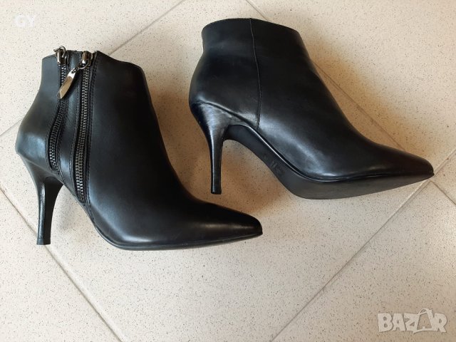 Черни кожени боти на висок елегантен ток, снимка 2 - Дамски боти - 38209265