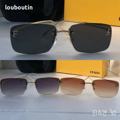 Fendi Дамски слънчеви очила правоъгълни 3 цвята с камъни