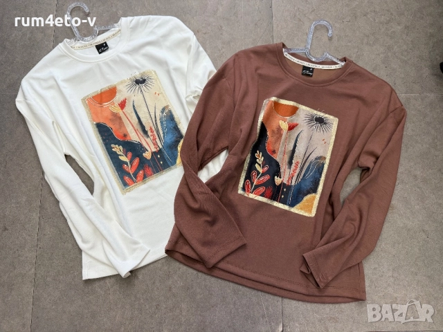 Блузи с релефни щампи ХИТ , снимка 4 - Блузи с дълъг ръкав и пуловери - 52080408