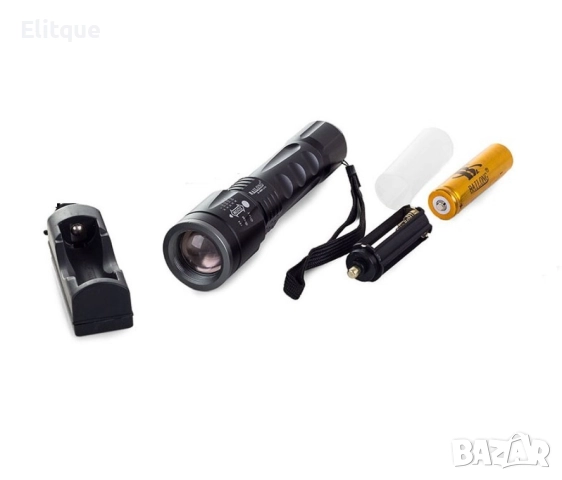 Малък тактически LED фенер, светодиоден и CREE ZOOM осветяване FL87, снимка 7 - Други - 52805672