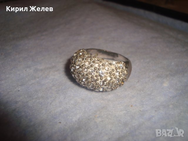 ПОСРЕБРЕН СТАР КРИСТАЛЕН МЕДЕН АРТ ПРЪСТЕН ВИНТИДЖ БИЖУ 7237, снимка 7 - Пръстени - 37442874