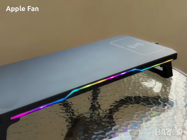 Стойка за монитор светеща RGB с портове за зареждане, снимка 3 - За дома - 55778618