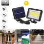 Мощна соларна LED лампа с фотоклетка и отделен панел - 100диода, снимка 1 - Соларни лампи - 29717822