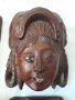 Колекция от четири дърворезбовани статуетки женски глави, снимка 5