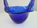 Стъклена кошница купа кобалт , снимка 13