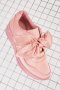 Нови розови сатенени обувки с панделка, снимка 1