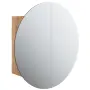 vidaXL Шкаф за баня с кръгло огледало и LED, дъб, 47x47x17,5 см（SKU: 345586）, снимка 1